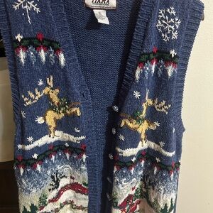 Tiara Blue Knit Christmas Sweater
